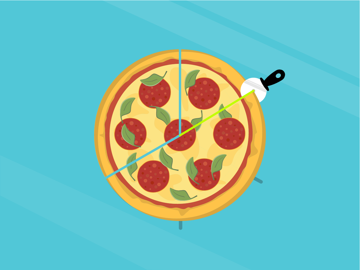Pizza fractions visual design